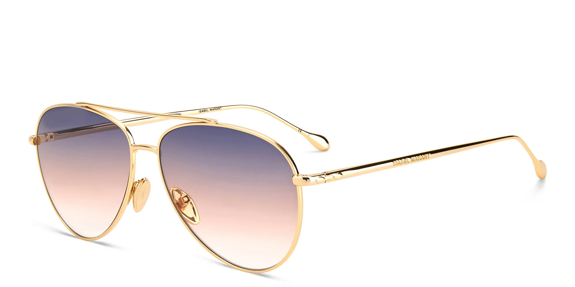 Shop ISABEL MARANT Aviator Sunglasses in Rose Gold online.