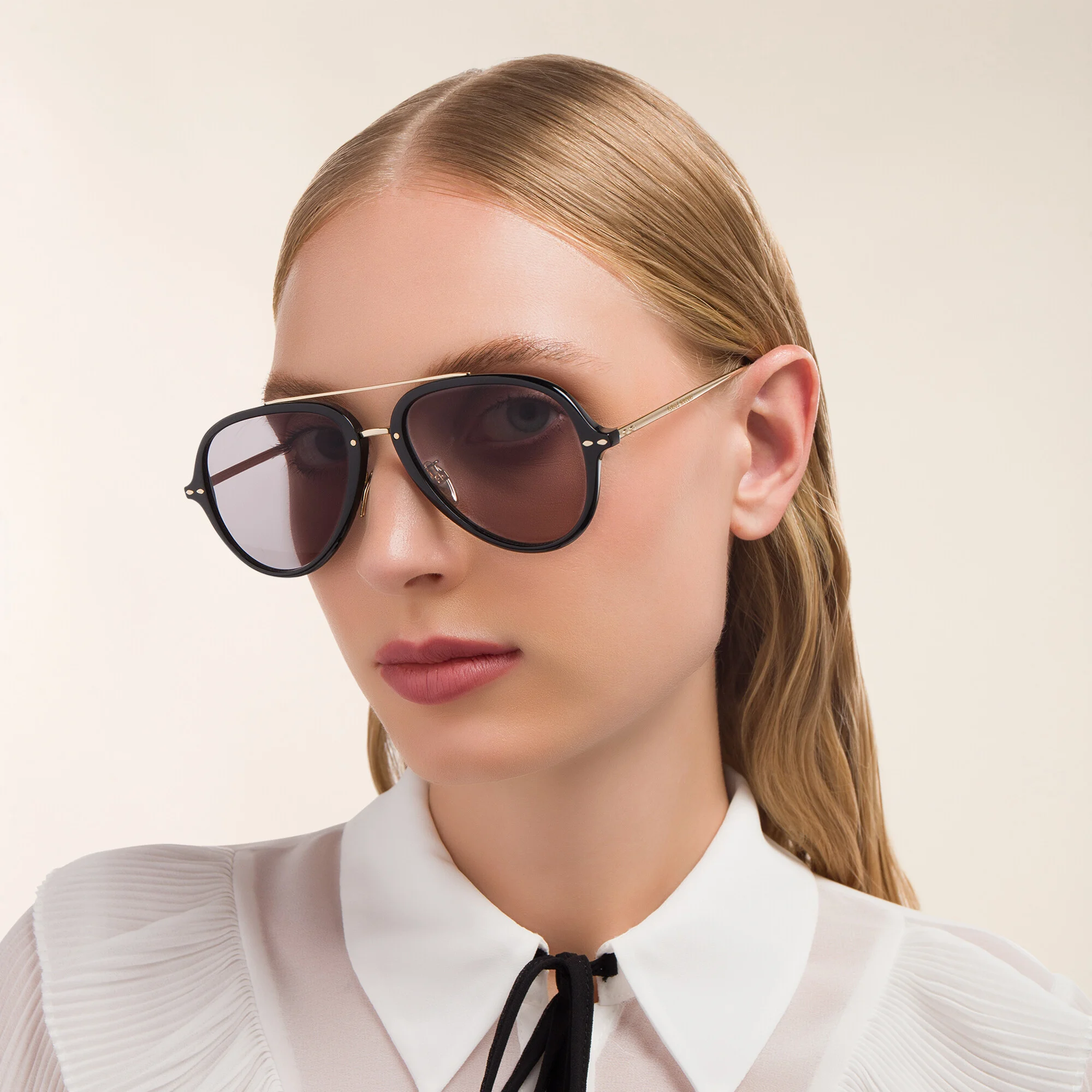 Shop ISABEL MARANT Pilot Sunglasses in Black Gold online.