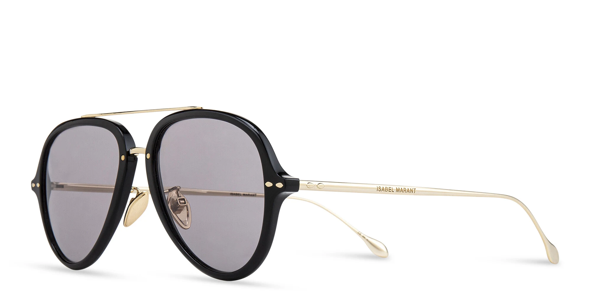 Shop ISABEL MARANT Pilot Sunglasses in Black Gold online.