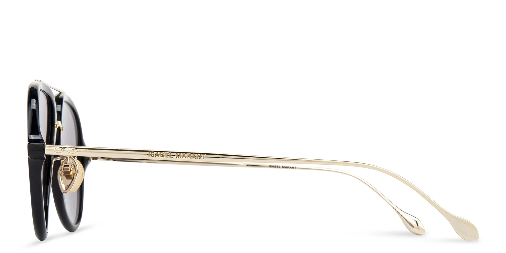 Shop ISABEL MARANT Pilot Sunglasses in Black Gold online.