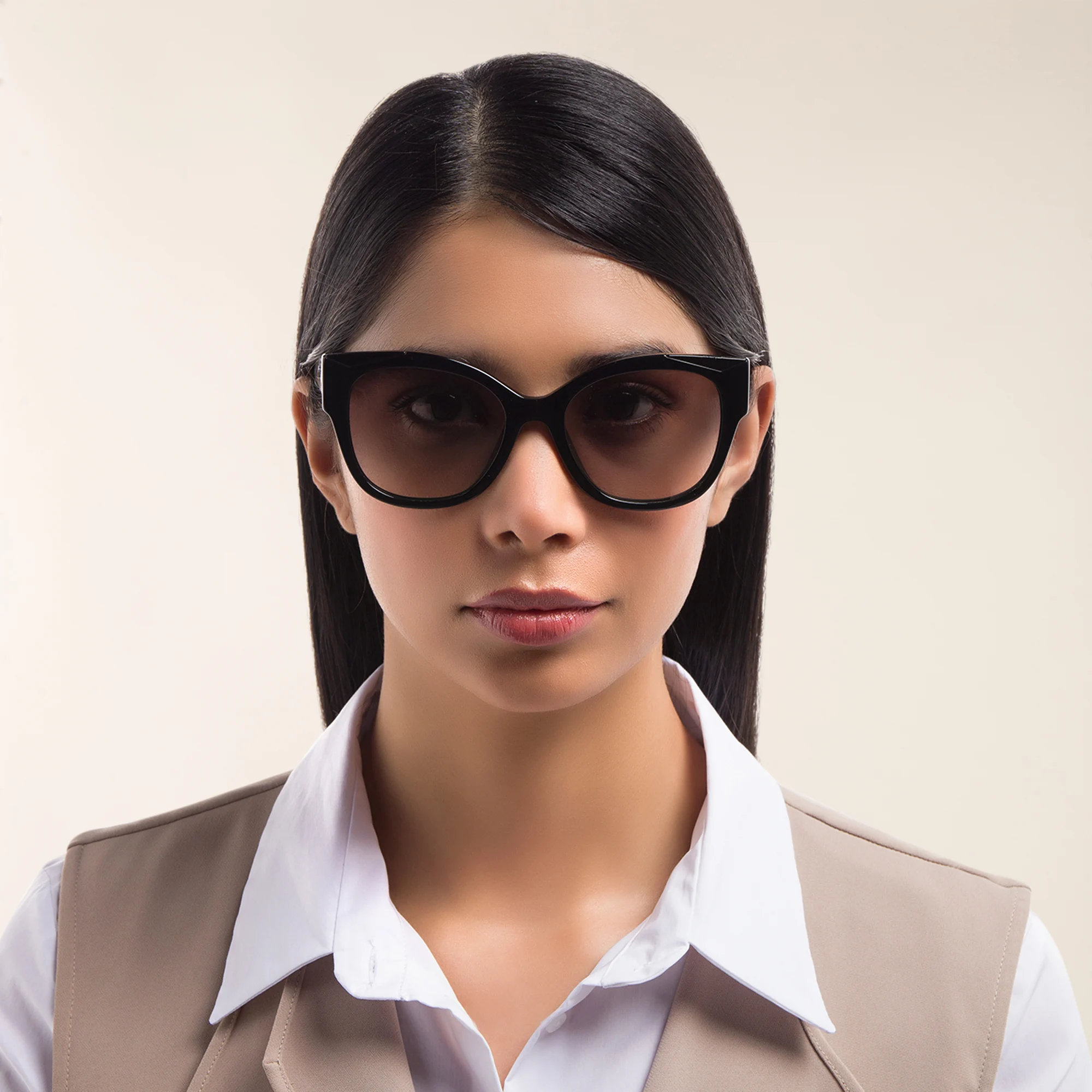 Shop PRADA Square Sunglasses in Black online.