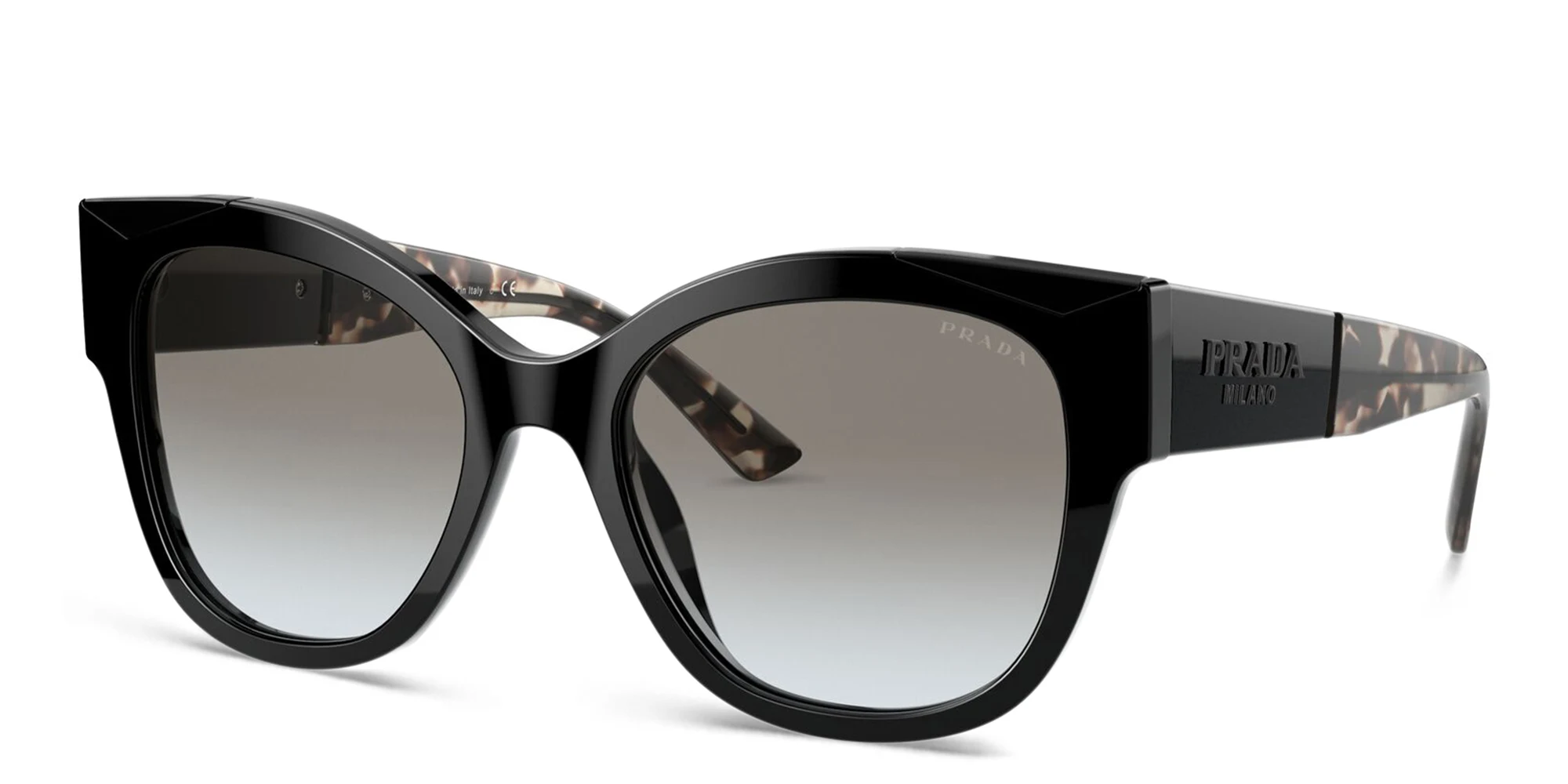 Shop PRADA Square Sunglasses in Black online.