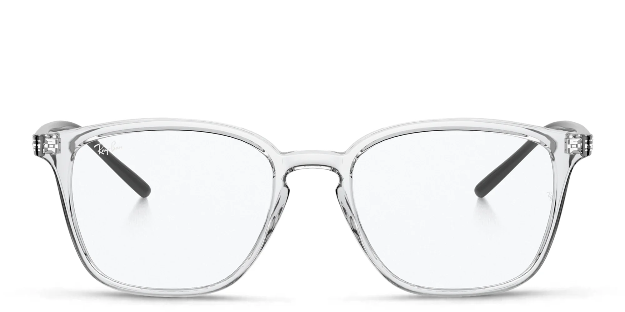 Shop Ray-Ban Logo-Embossed Unisex Square Eyeglasses in Clear online.