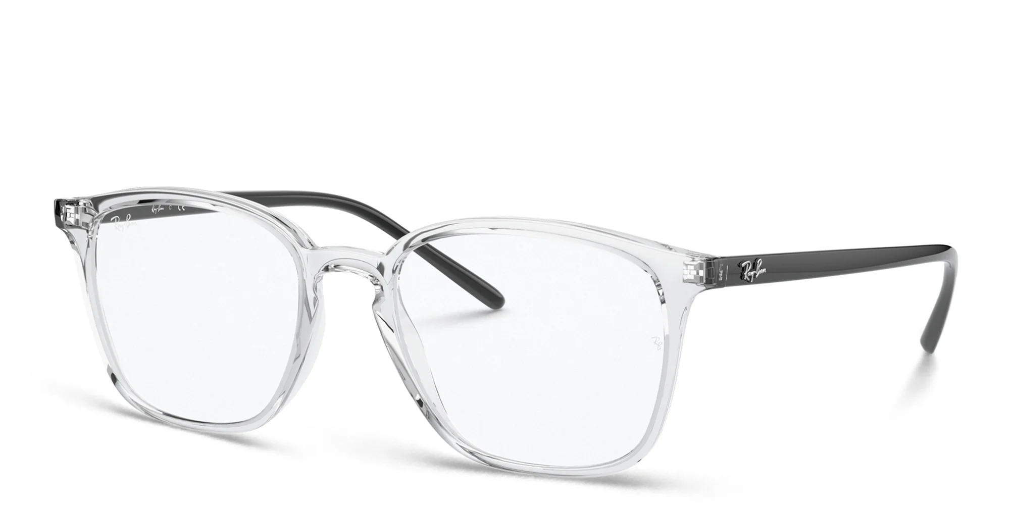 Shop Ray-Ban Logo-Embossed Unisex Square Eyeglasses in Clear online.