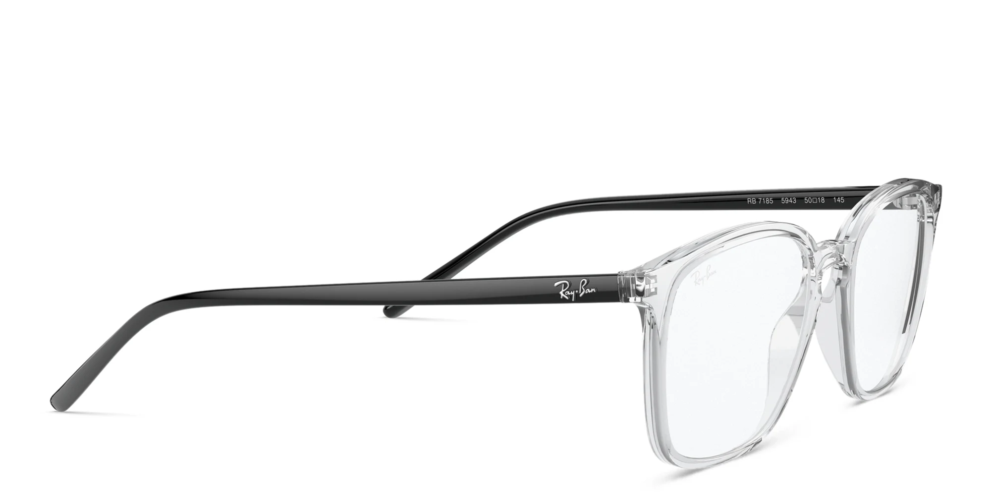 Shop Ray-Ban Logo-Embossed Unisex Square Eyeglasses in Clear online.