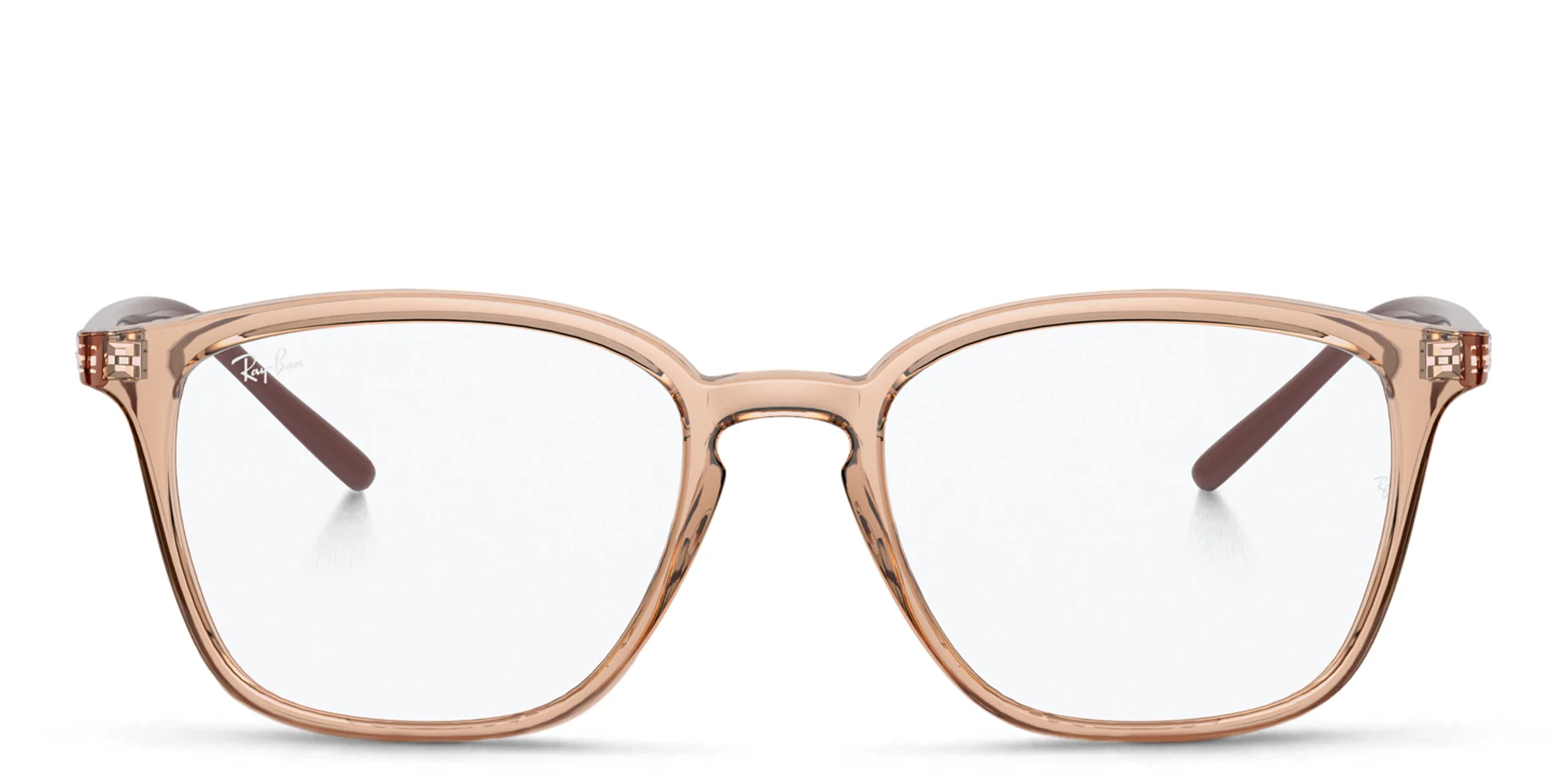 تسوق نظارات طبية مربّعة للجنسين بشعار العلامة راي بان بلون بيج أونلاين.