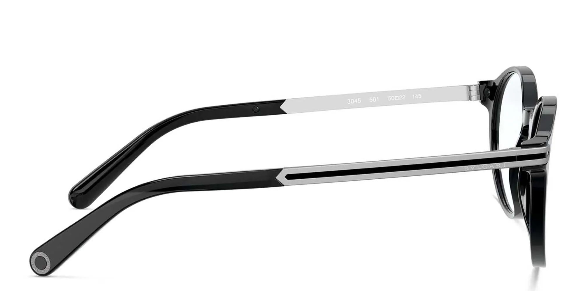 تسوق نظارة طبية بإطار دائري بولغري بلون Gunmetal أونلاين.