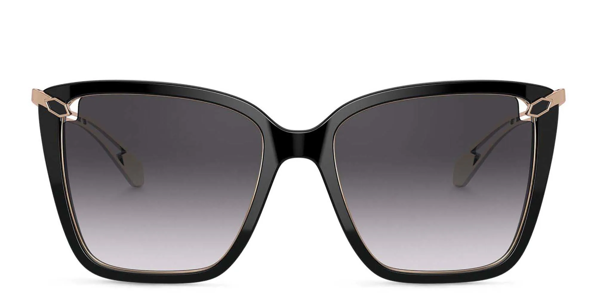 Shop BVLGARI Cat Eye Sunglasses in Black online.