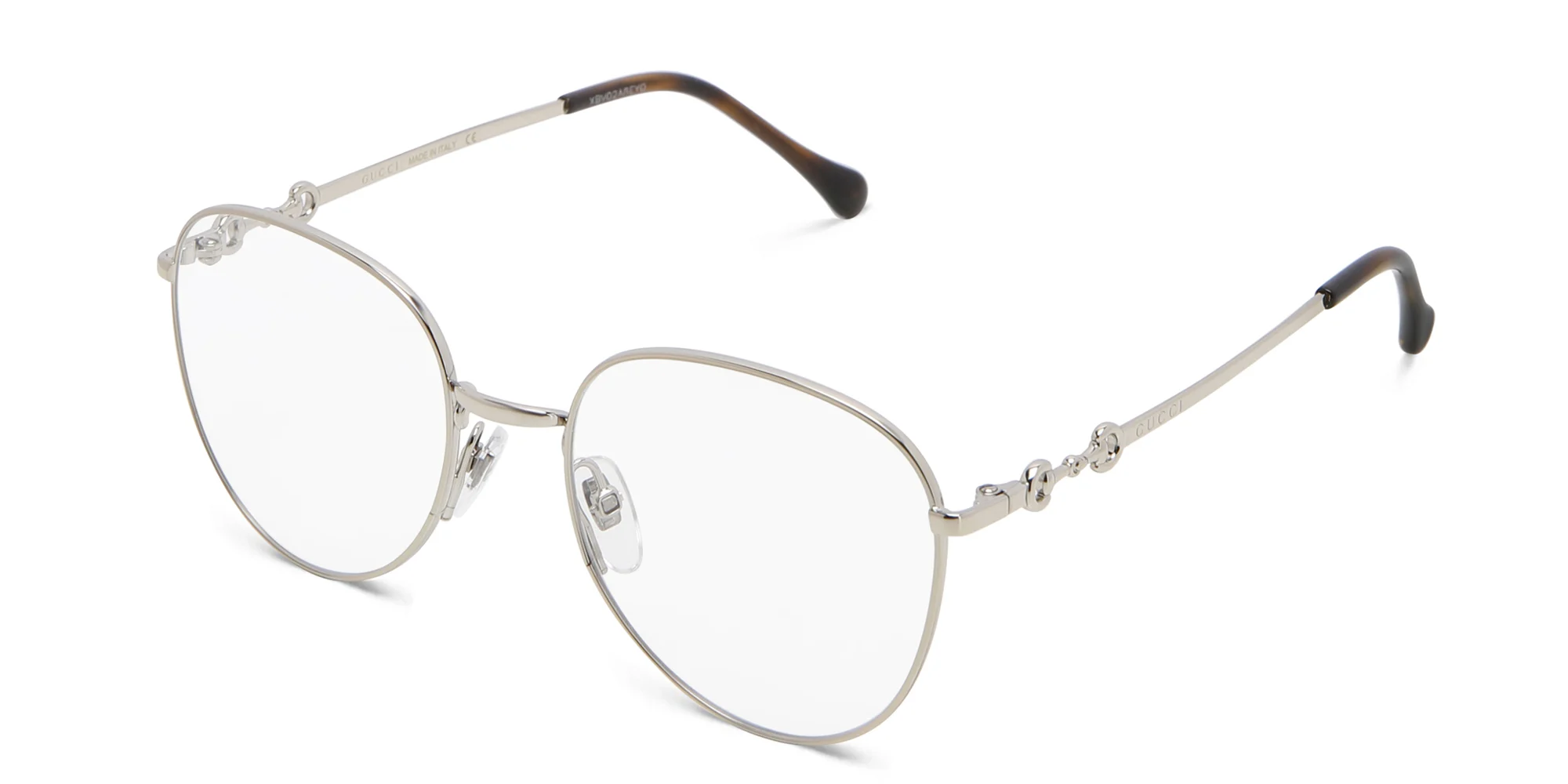 Shop GUCCI Aviator Eyeglasses in Gold online.