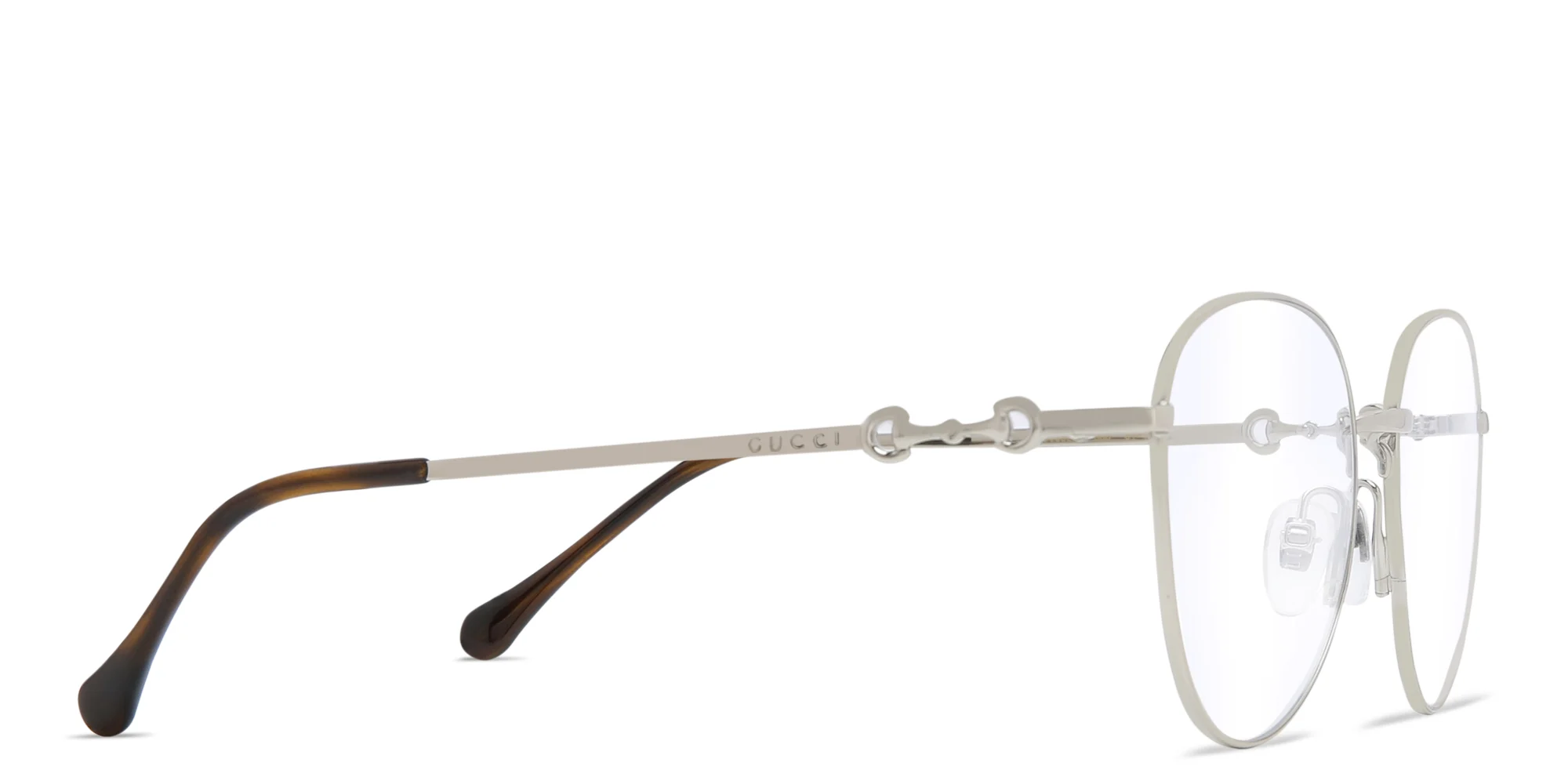 Shop GUCCI Aviator Eyeglasses in Gold online.