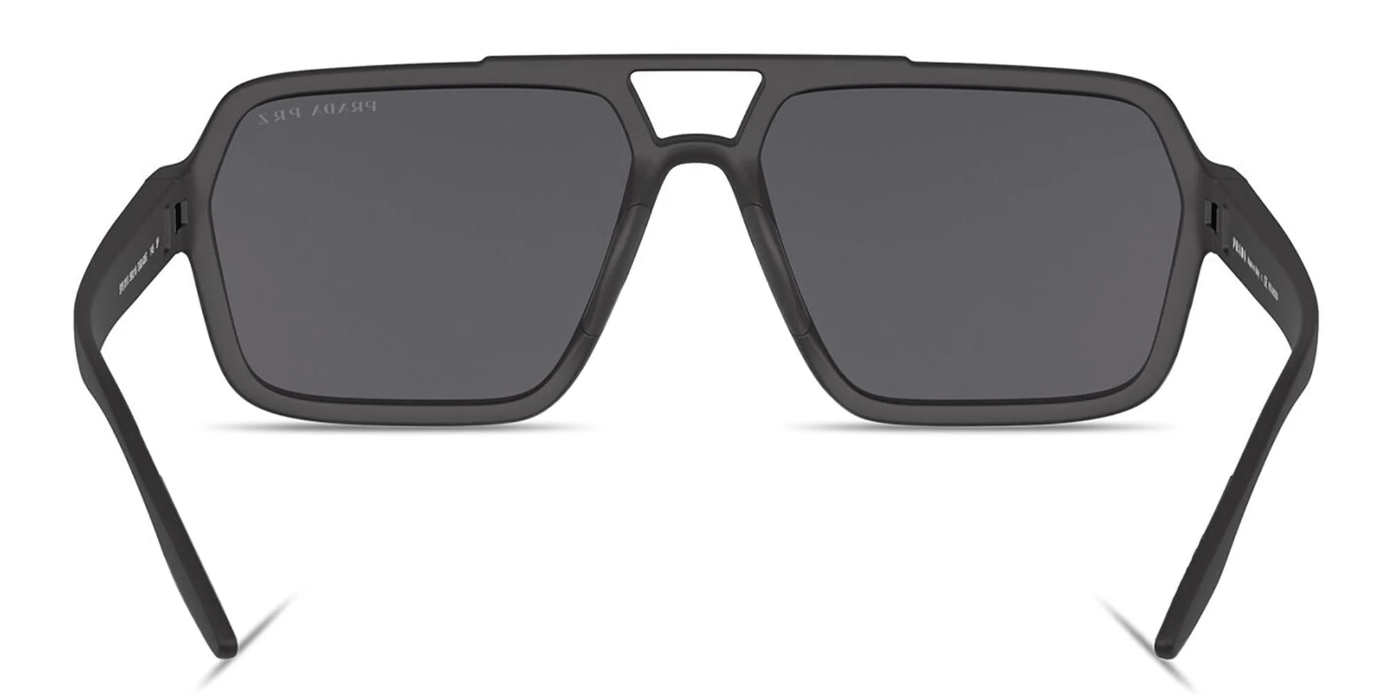 Shop Prada Linea Rossa Logo Signature Wide Rectangle Sunglasses in Black online.