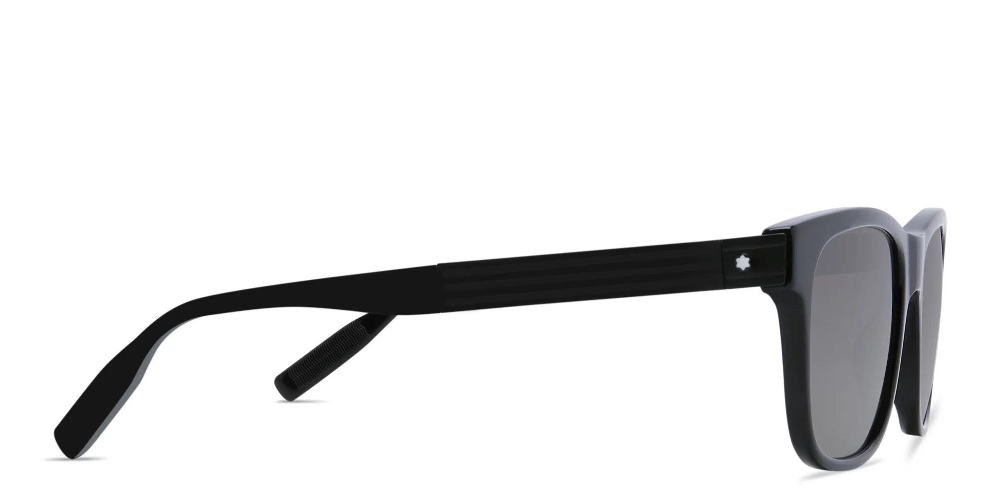 Shop MONTBLANC Rectangle Sunglasses in Black online.