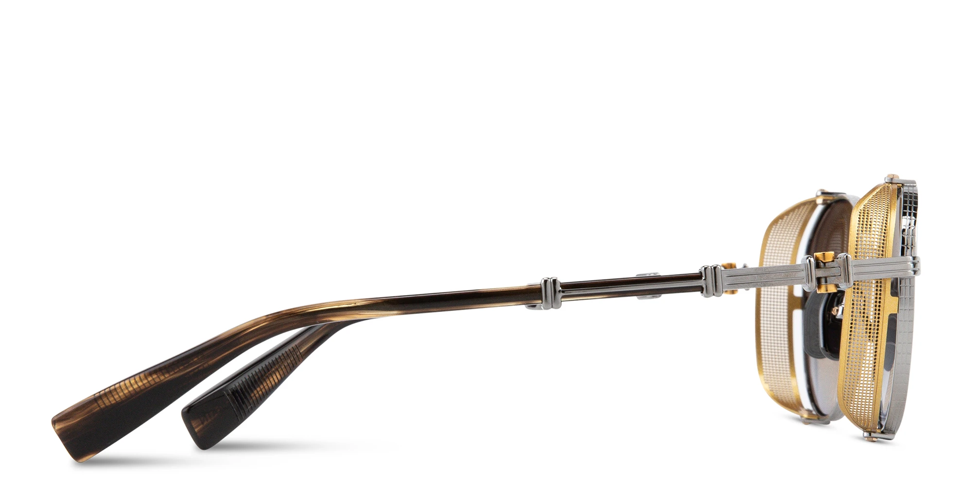 Shop BALMAIN Brigade I Unisex Round Sunglasses in Silver online.