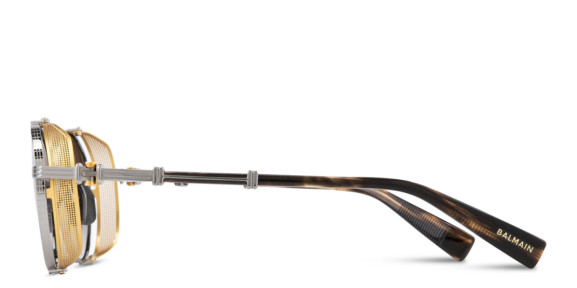 Shop BALMAIN Brigade I Unisex Round Sunglasses in Silver online.