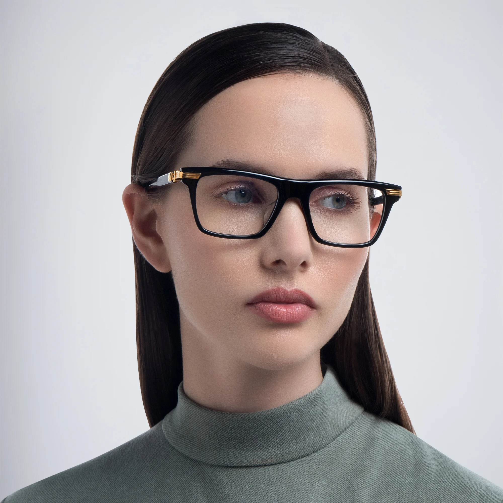 Shop BALMAIN Sentinelle I Unisex Square Eyeglasses in Black online.