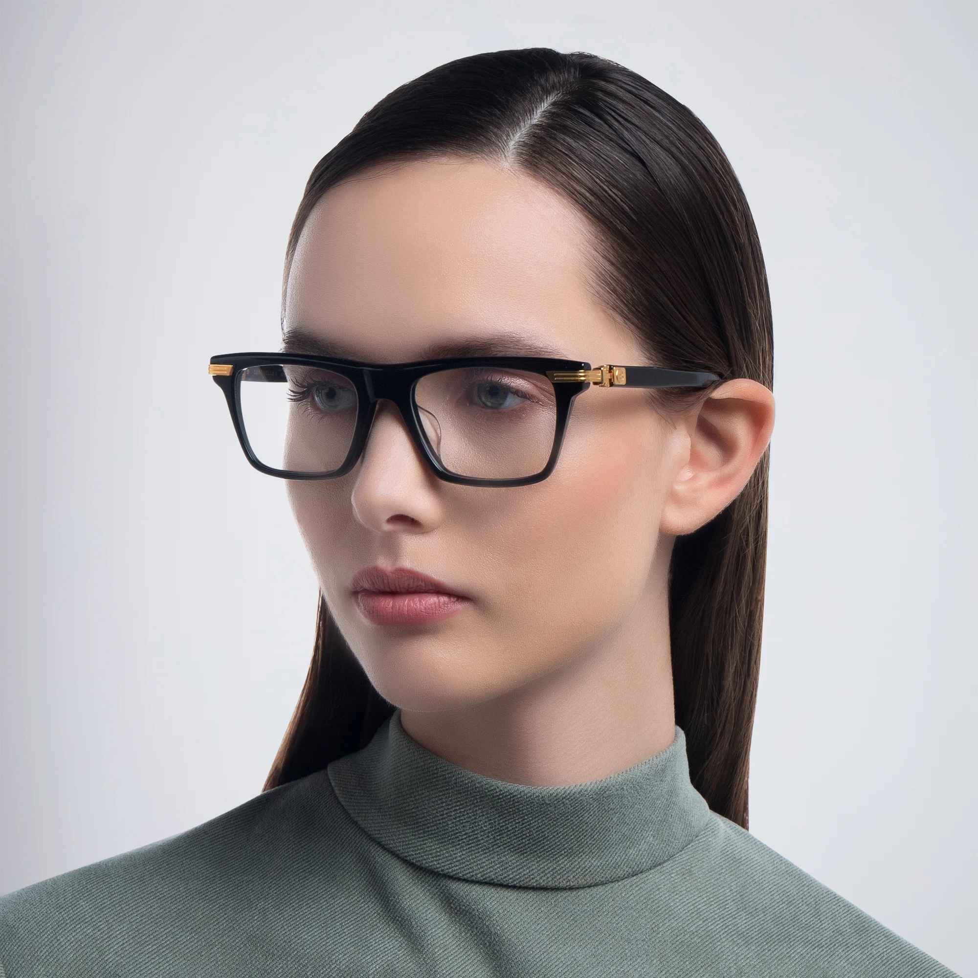 Shop BALMAIN Sentinelle I Unisex Square Eyeglasses in Black online.