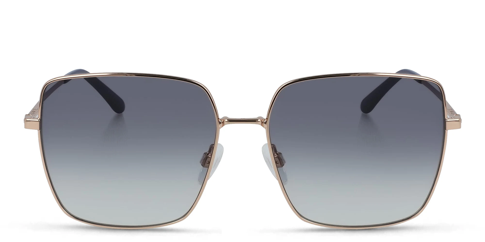 Shop Calvin Klein Oversized Square Sunglasses in Gold online.