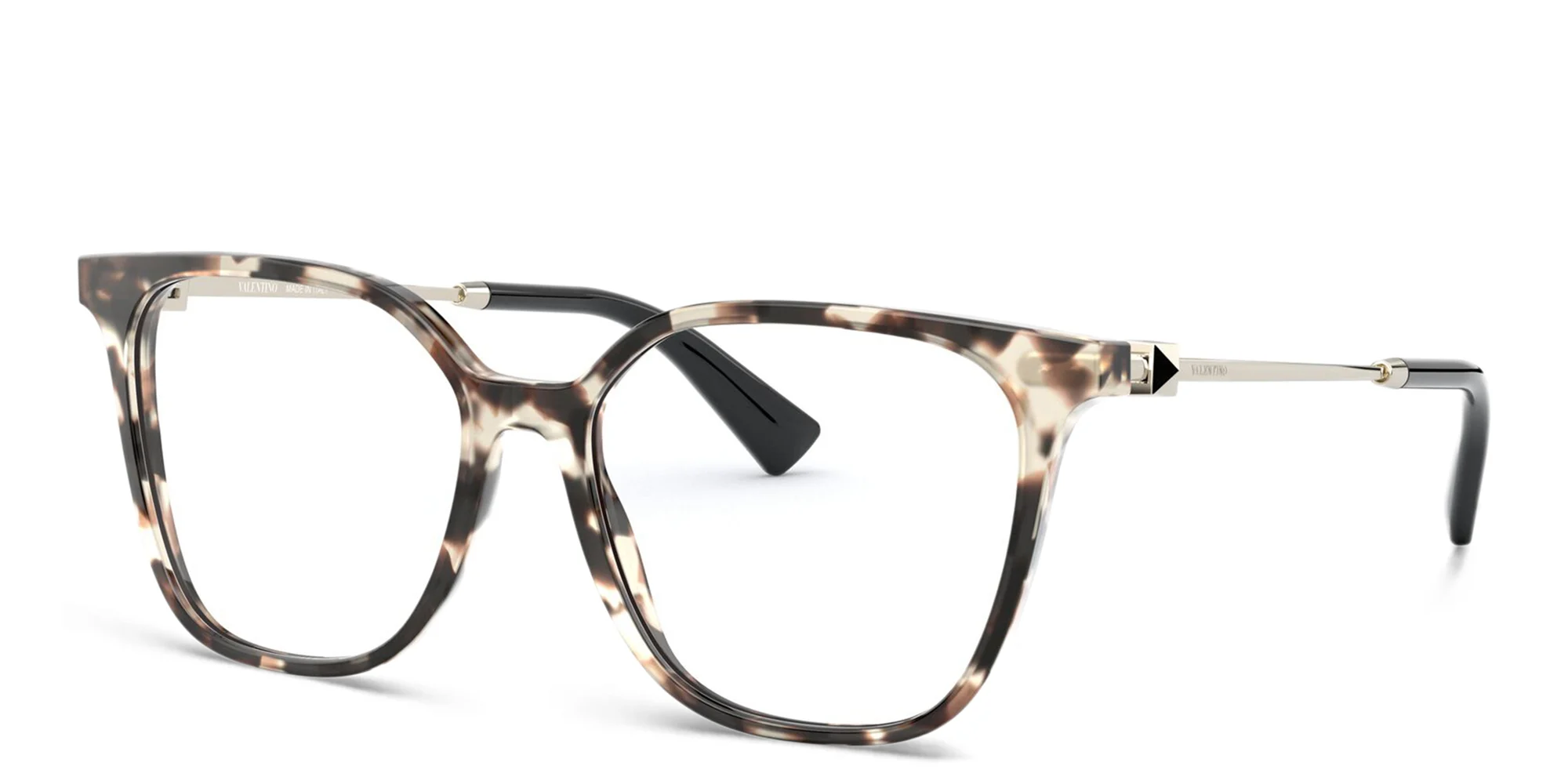 تسوق نظارات طبية مربّعة مزيّنة بمسامير العلامة فالنتينو بلون Brown Havana أونلاين.