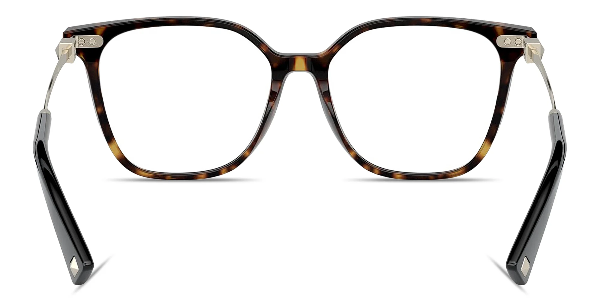 Shop VALENTINO Stud Square Eyeglasses in Havana online.
