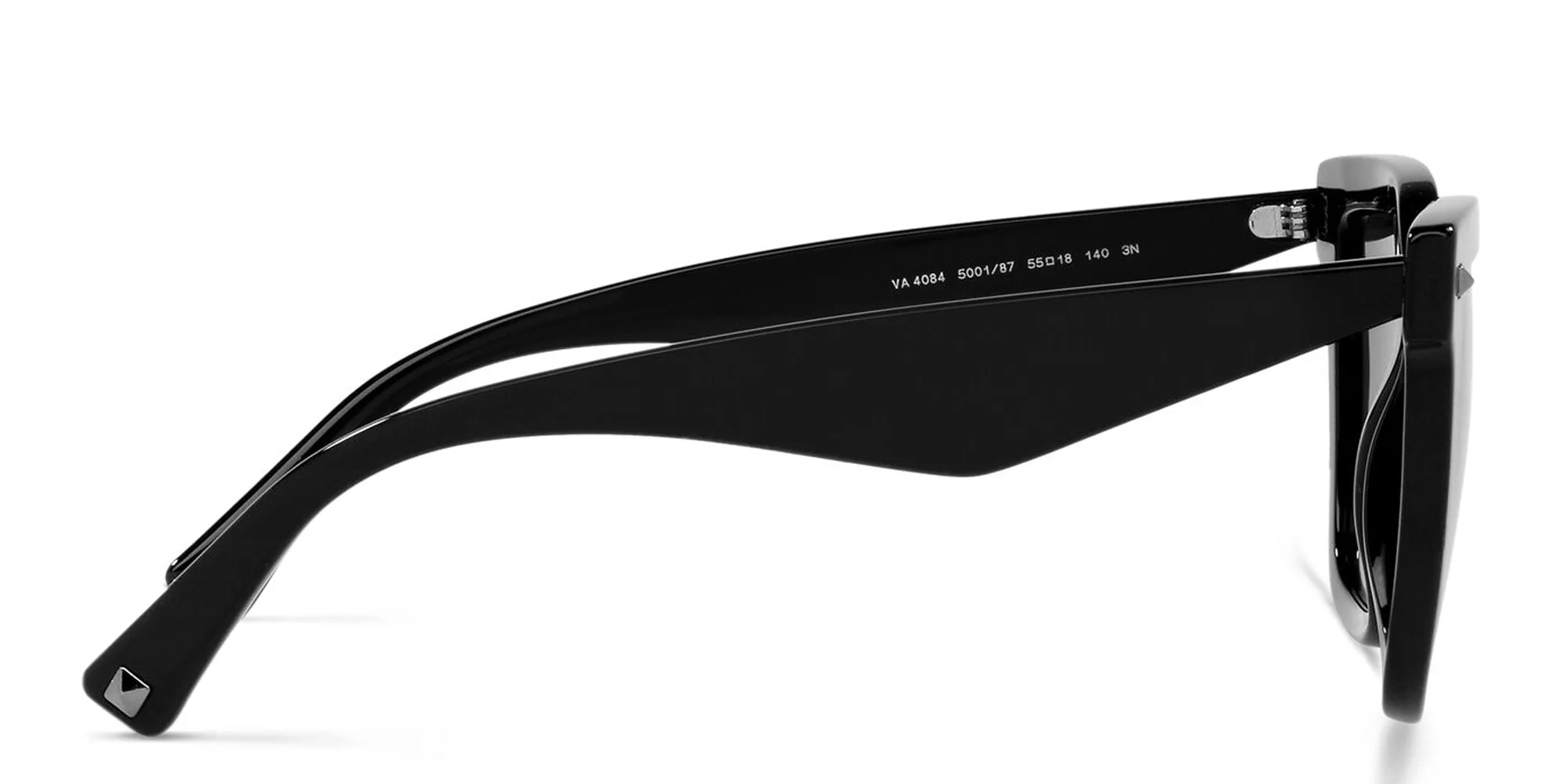 Shop VALENTINO Stud Square Sunglasses in Black online.