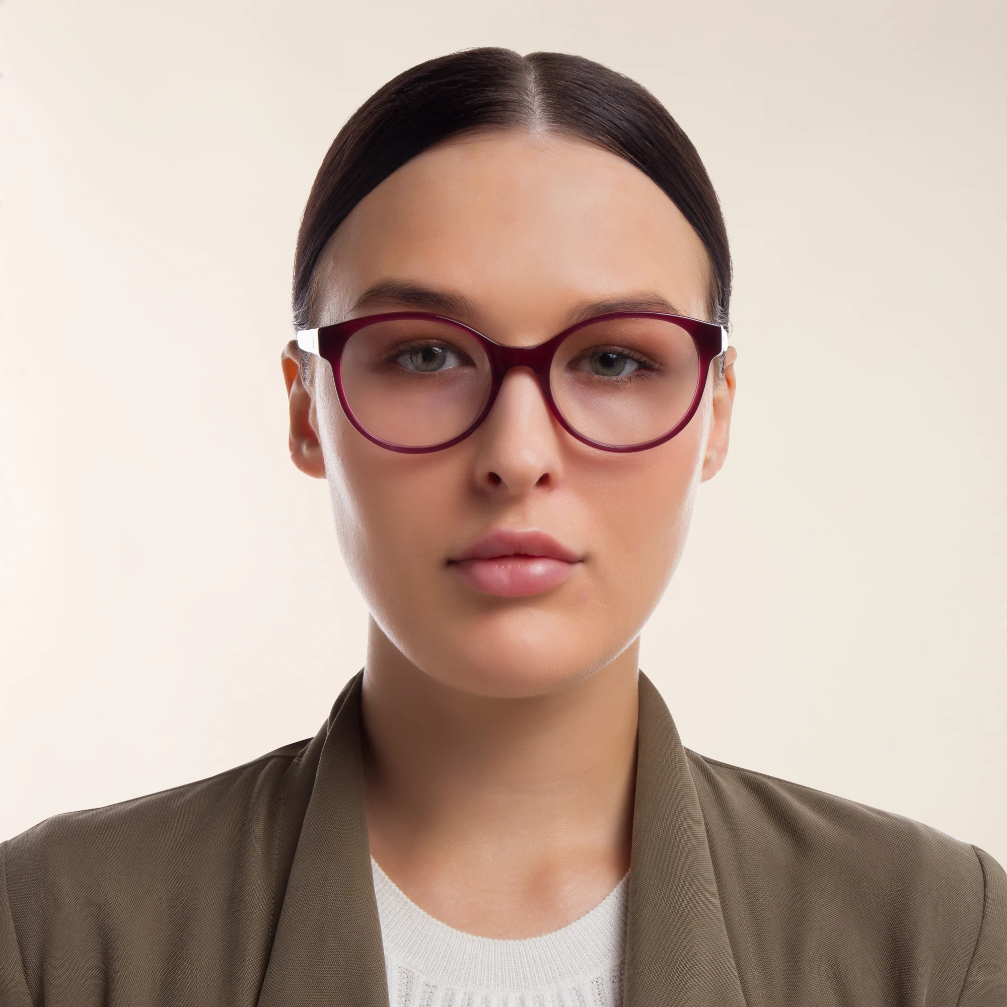 Shop EYE'M Round Eyeglasses in Red online.