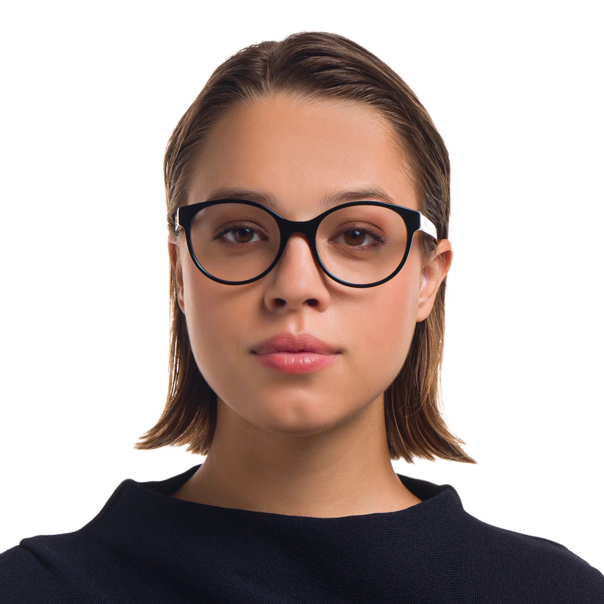 Shop EYE'M Round Eyeglasses in Black online.