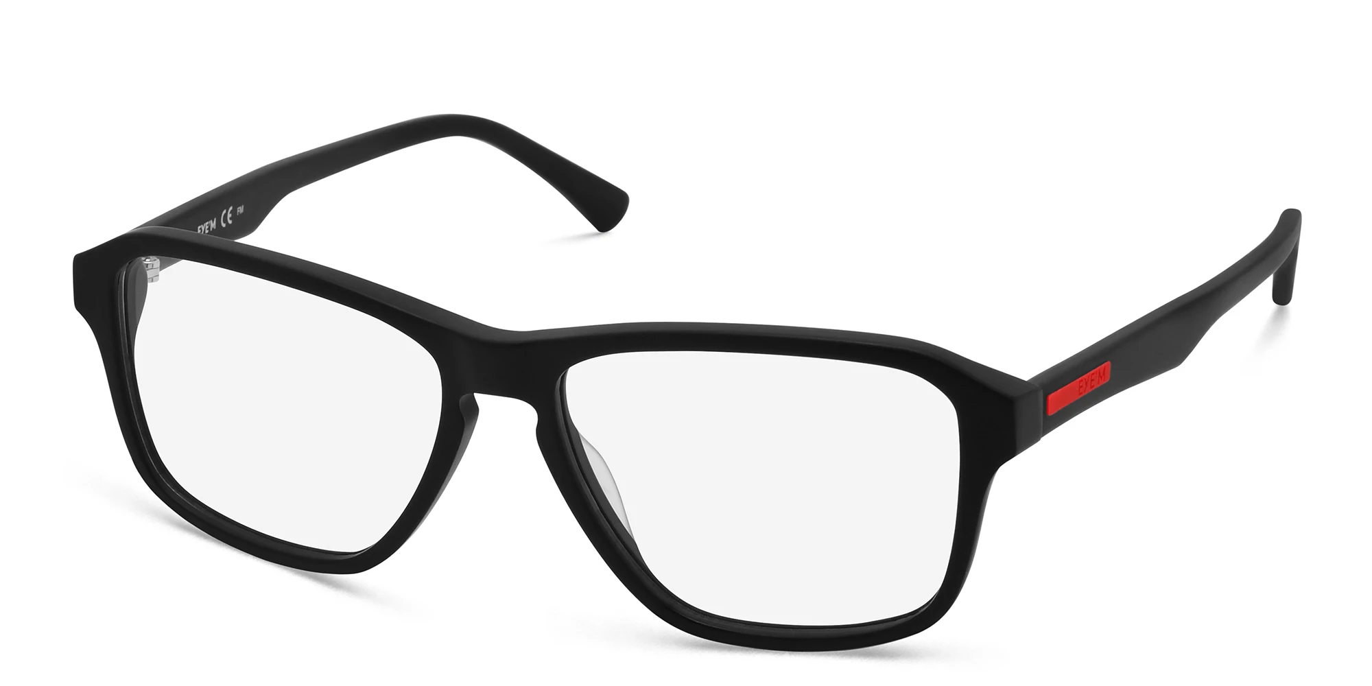 Shop EYE'M Wide Rectangle Eyeglasses in Black online.