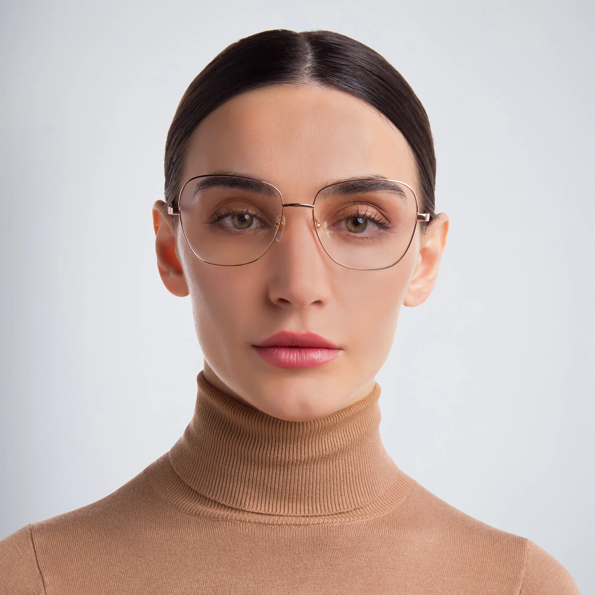 تسوق نظارة طبية بإطار مربع واسع EYE'M بلون ذهبي وردي أونلاين.