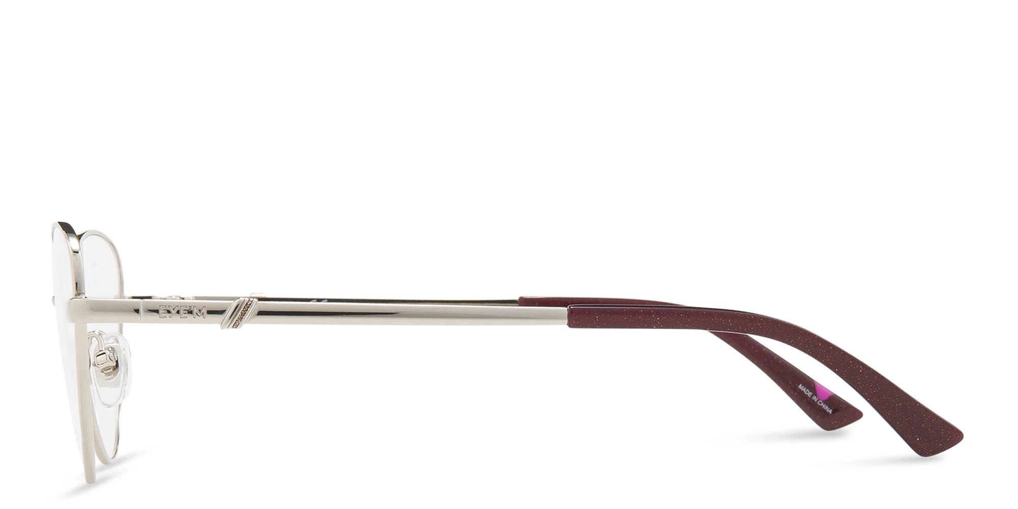 Shop EYE'M Wide Cat-Eye Eyeglasses in Pale Gold online.