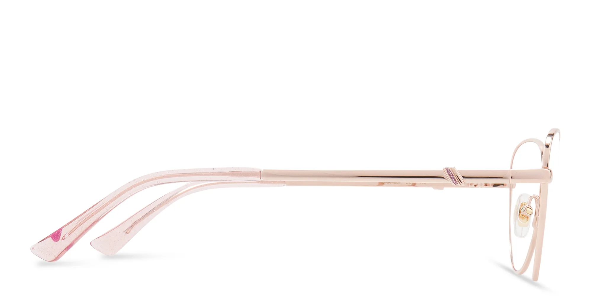 Shop EYE'M Wide Cat Eye Eyeglasses in Rose Gold online.
