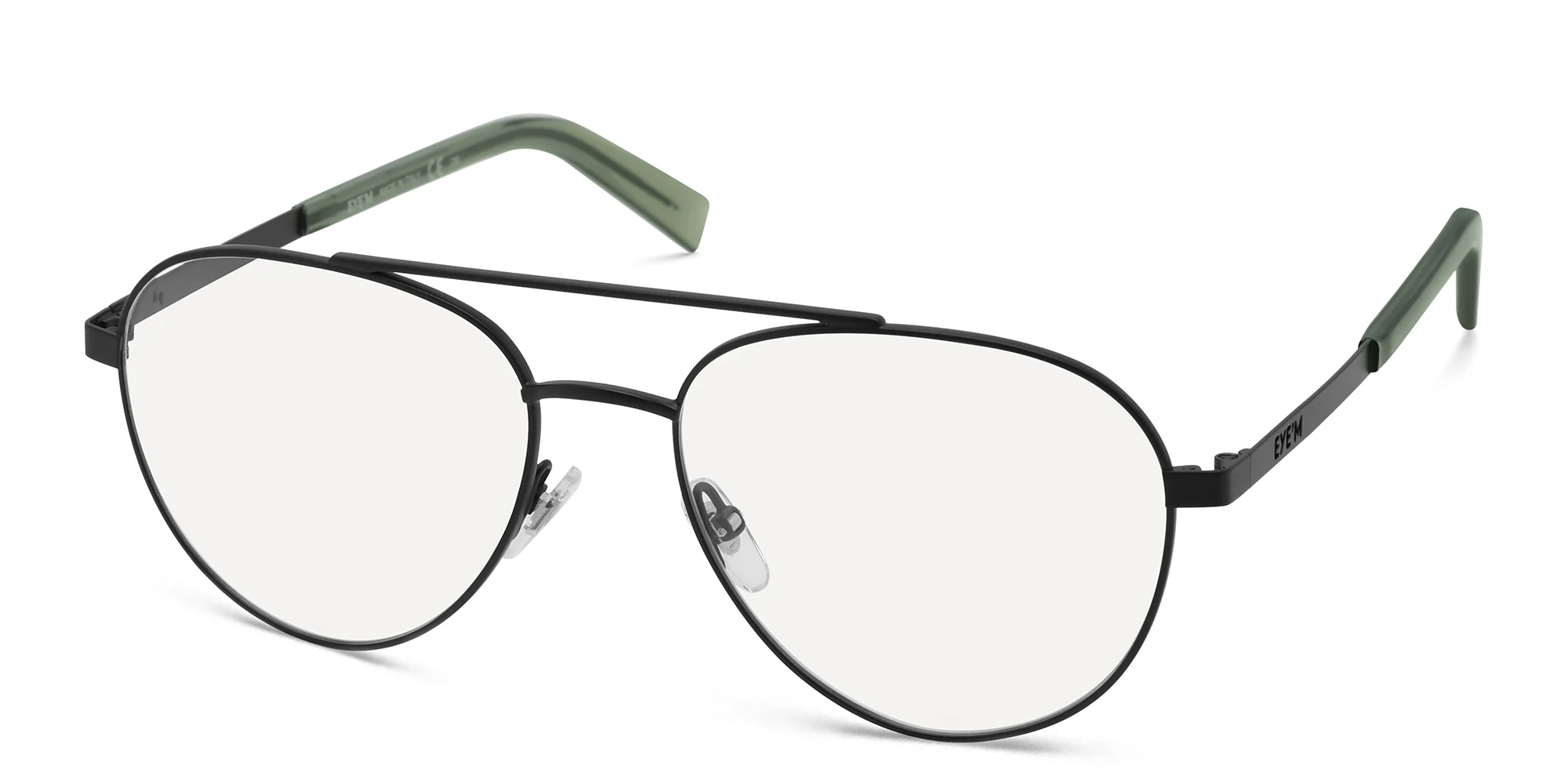 Shop EYE'M Wide Aviator Eyeglasses in Black online.
