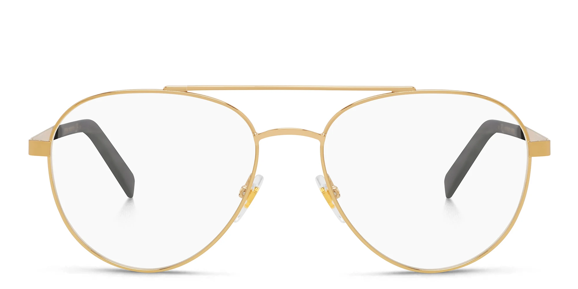 Shop EYE'M Wide Aviator Eyeglasses in Gold Black online.