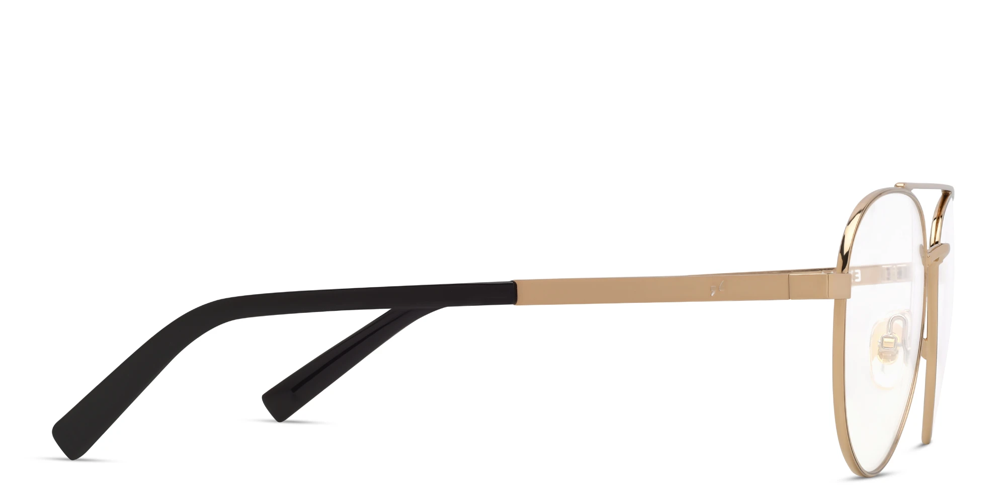 Shop EYE'M Wide Aviator Eyeglasses in Gold Black online.