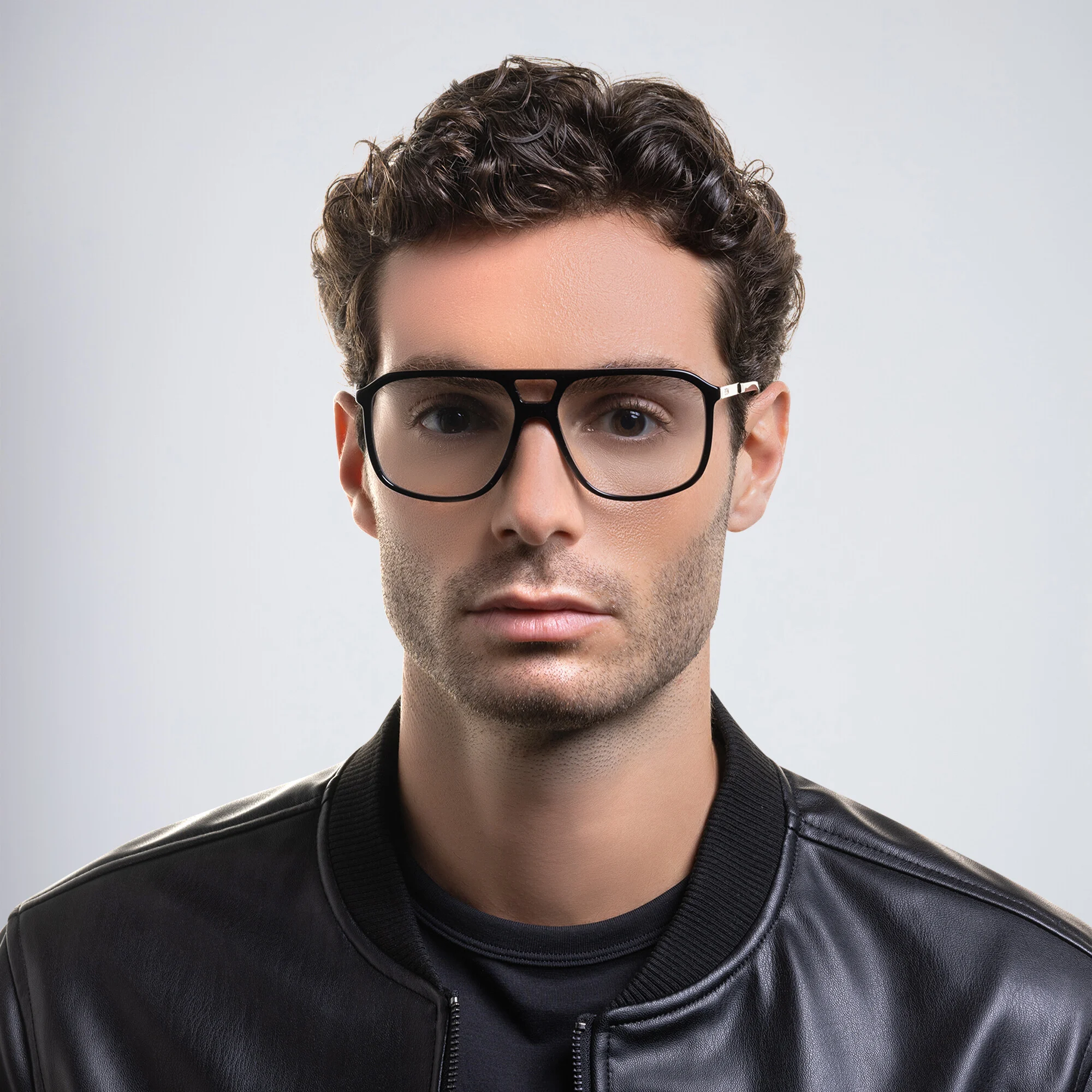 Shop EYE'M Wide Aviator Eyeglasses in Havana online.