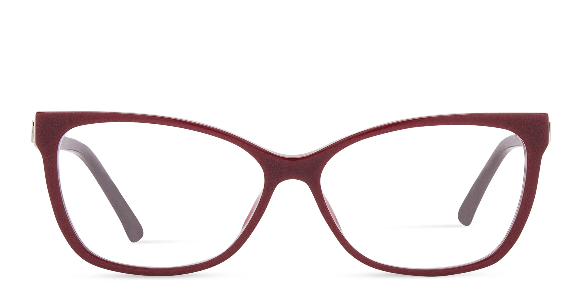 Shop EYE'M Wide Cat-Eye Eyeglasses in Red online.