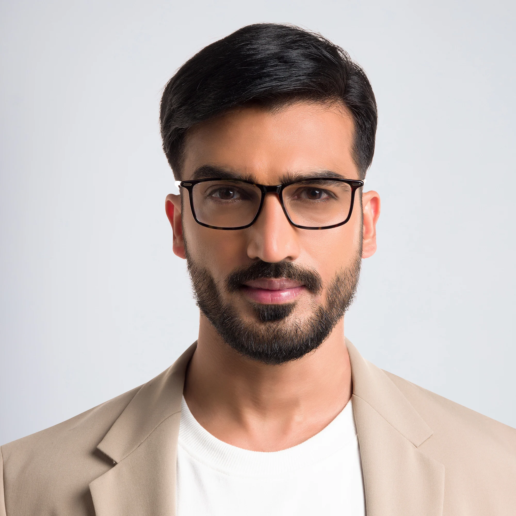 Shop EYE'M Rectangle Eyeglasses in Havana online.