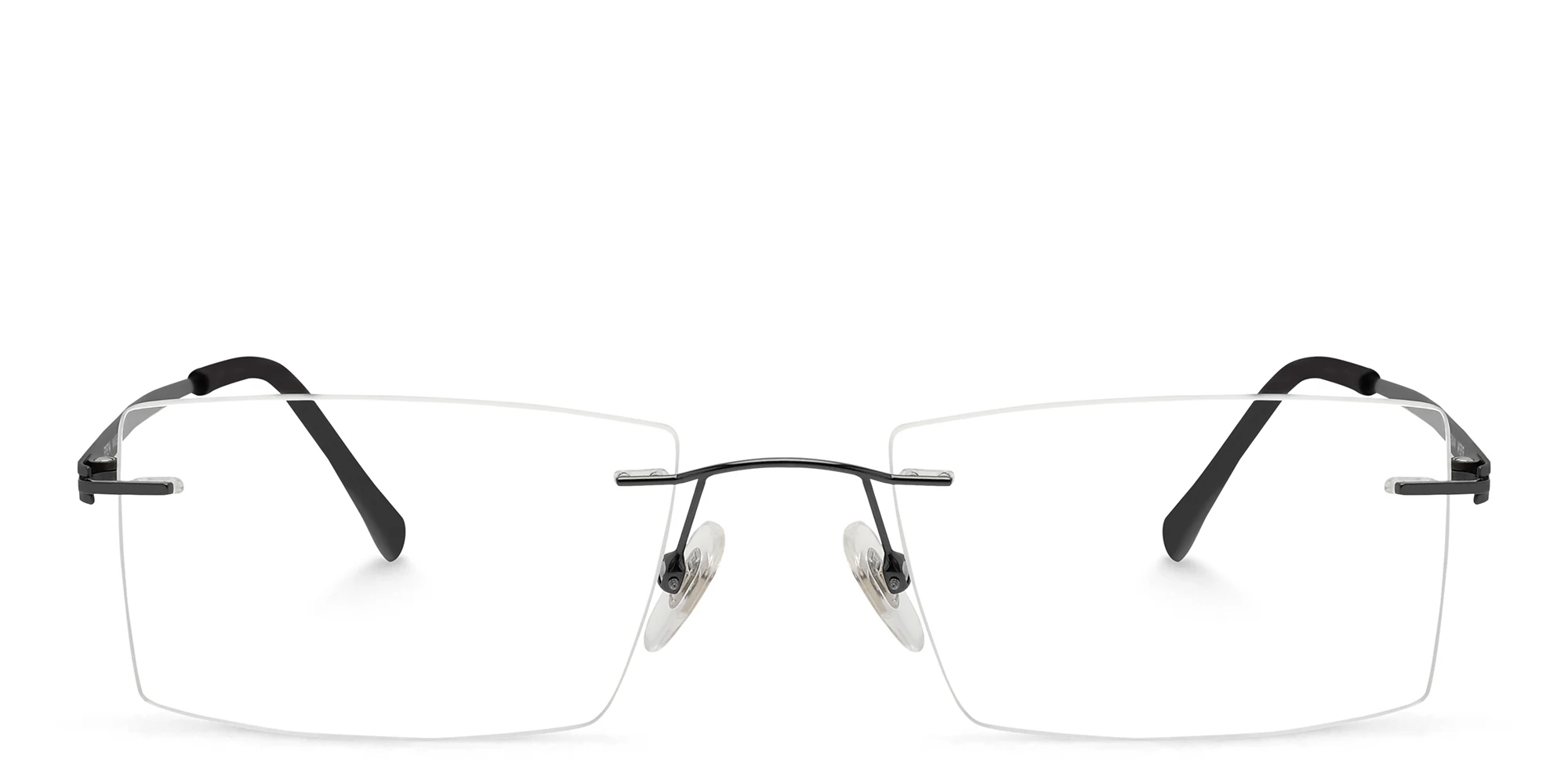 Shop EYE'M Rimless Rectangle Eyeglasses in Grey online.