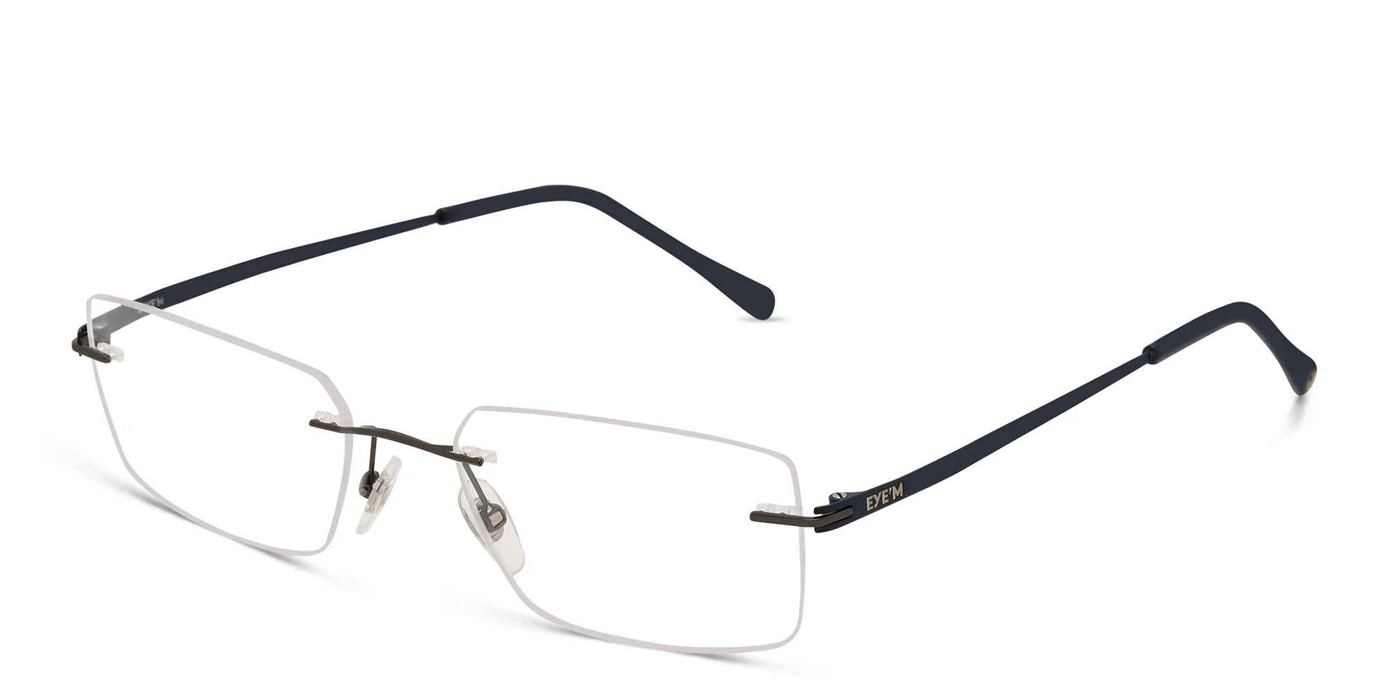 Shop EYE'M Rimless Rectangle Eyeglasses in Grey online.