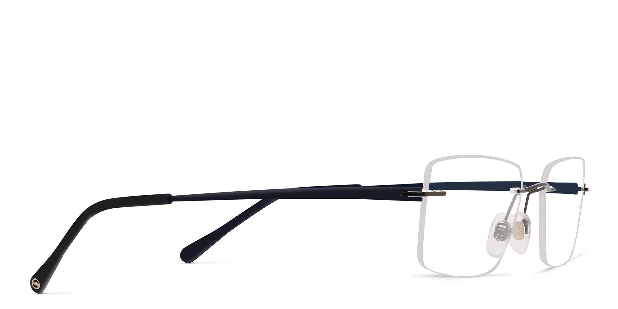 Shop EYE'M Rimless Rectangle Eyeglasses in Grey online.