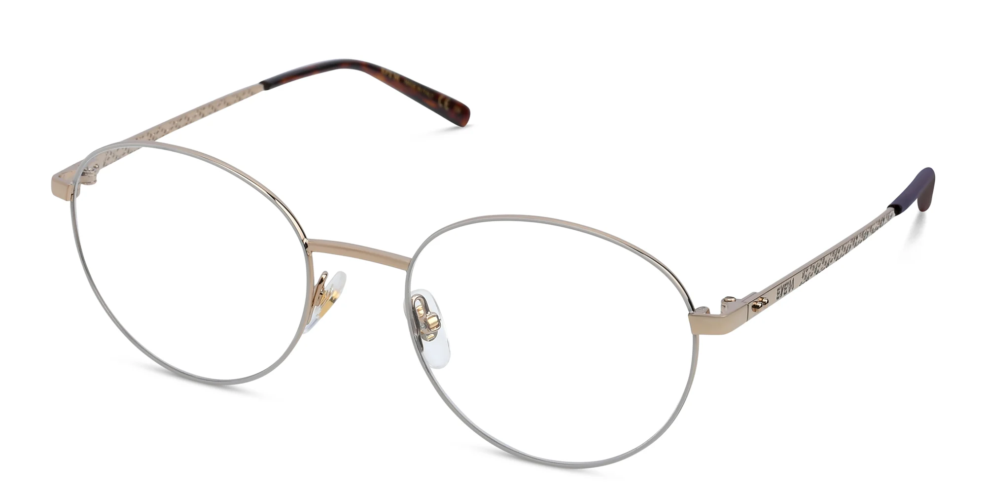 Shop EYE'M Round Eyeglasses in Gold & White online.