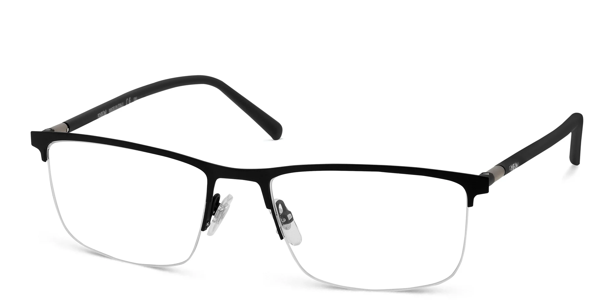 Shop EYE'M Half Rim Rectangle Eyeglasses in Black online.