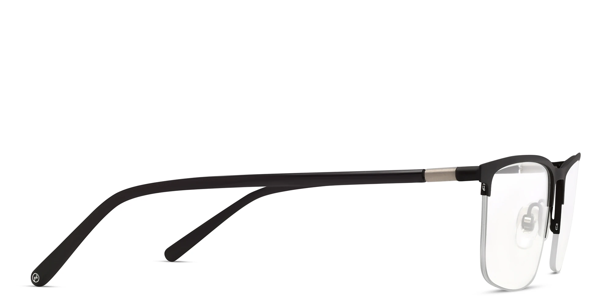 Shop EYE'M Half Rim Rectangle Eyeglasses in Black online.