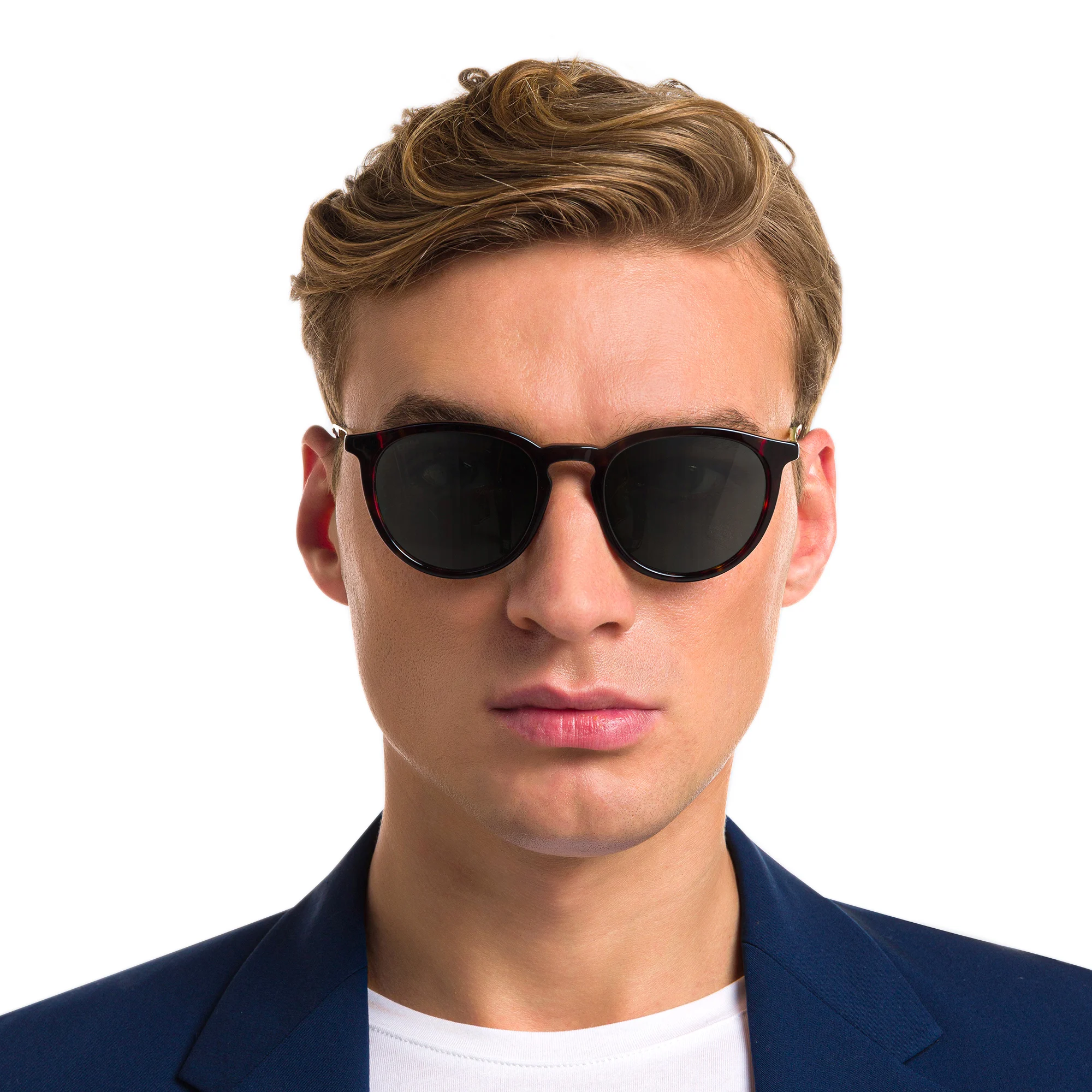 Shop EYE'M Round Sunglasses in Havana online.