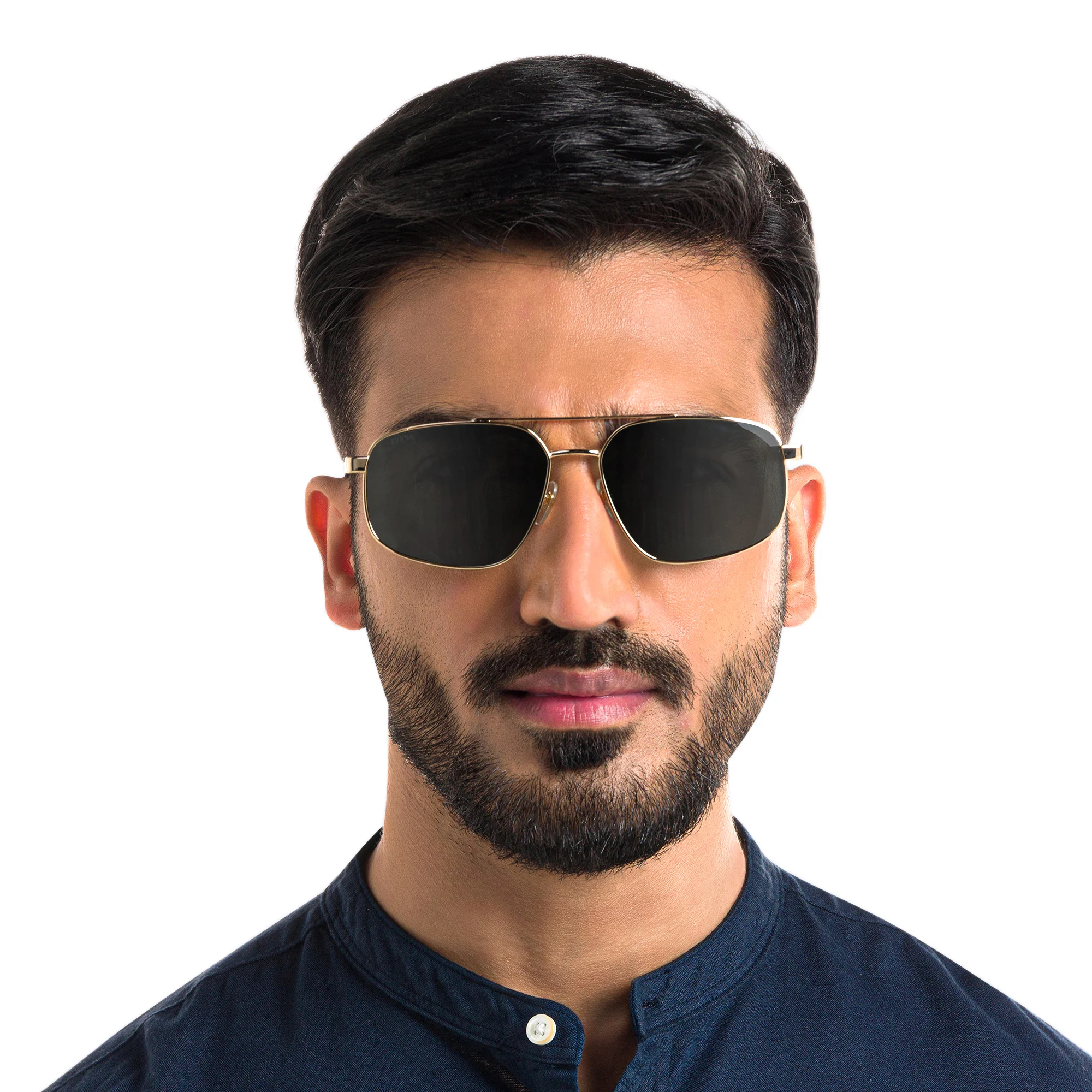 Shop EYE'M Aviator Sunglasses in Gold online.