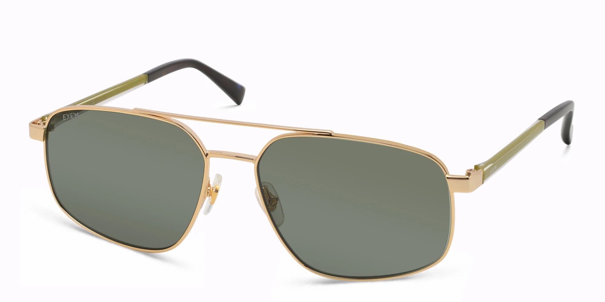 Shop EYE'M Aviator Sunglasses in Gold online.