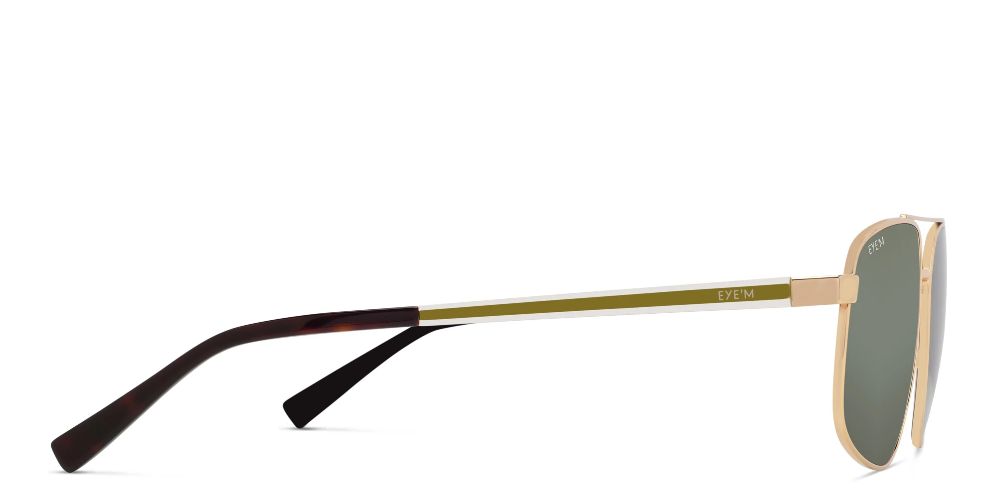Shop EYE'M Aviator Sunglasses in Gold online.