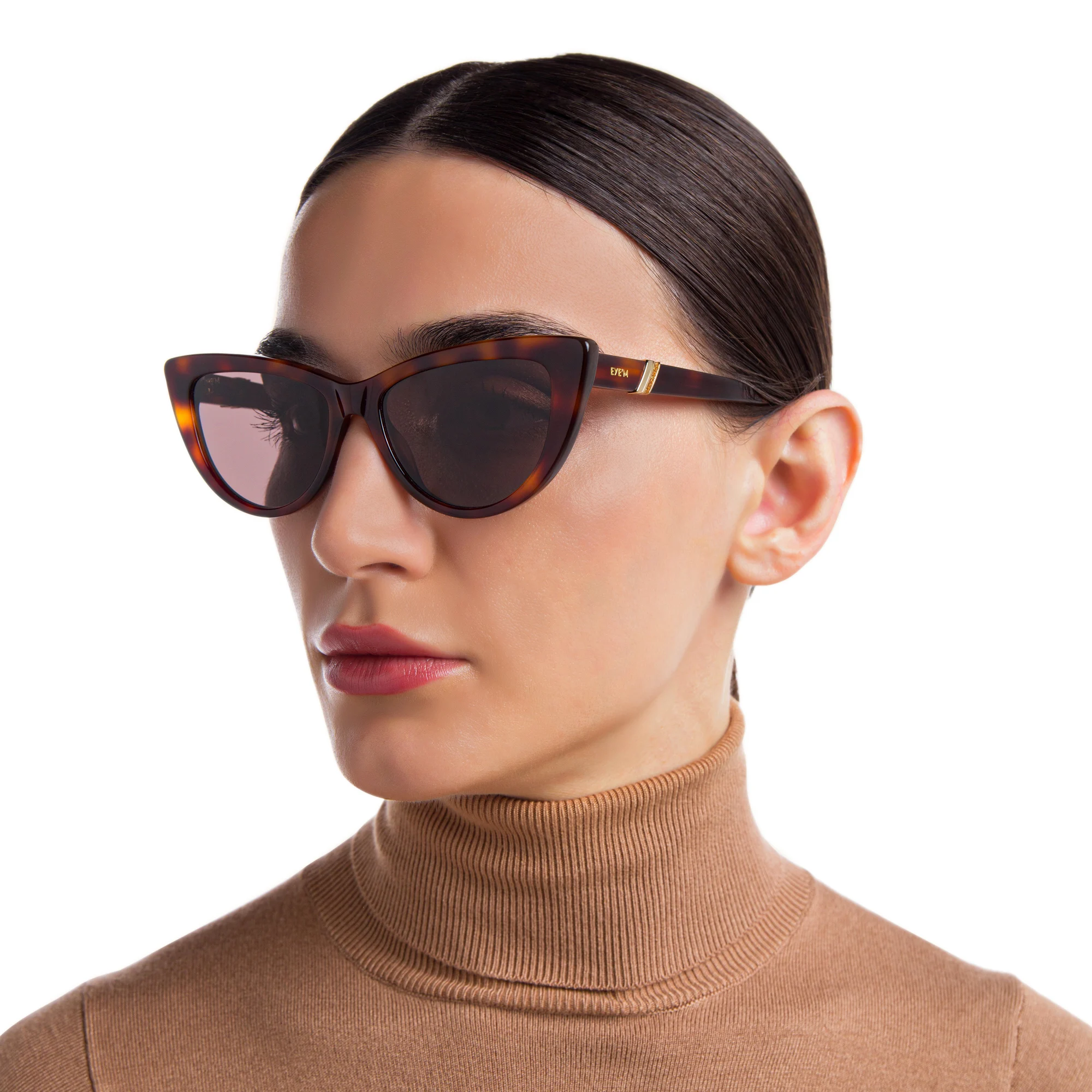 Shop EYE'M Cat Eye Sunglasses in Havana online.
