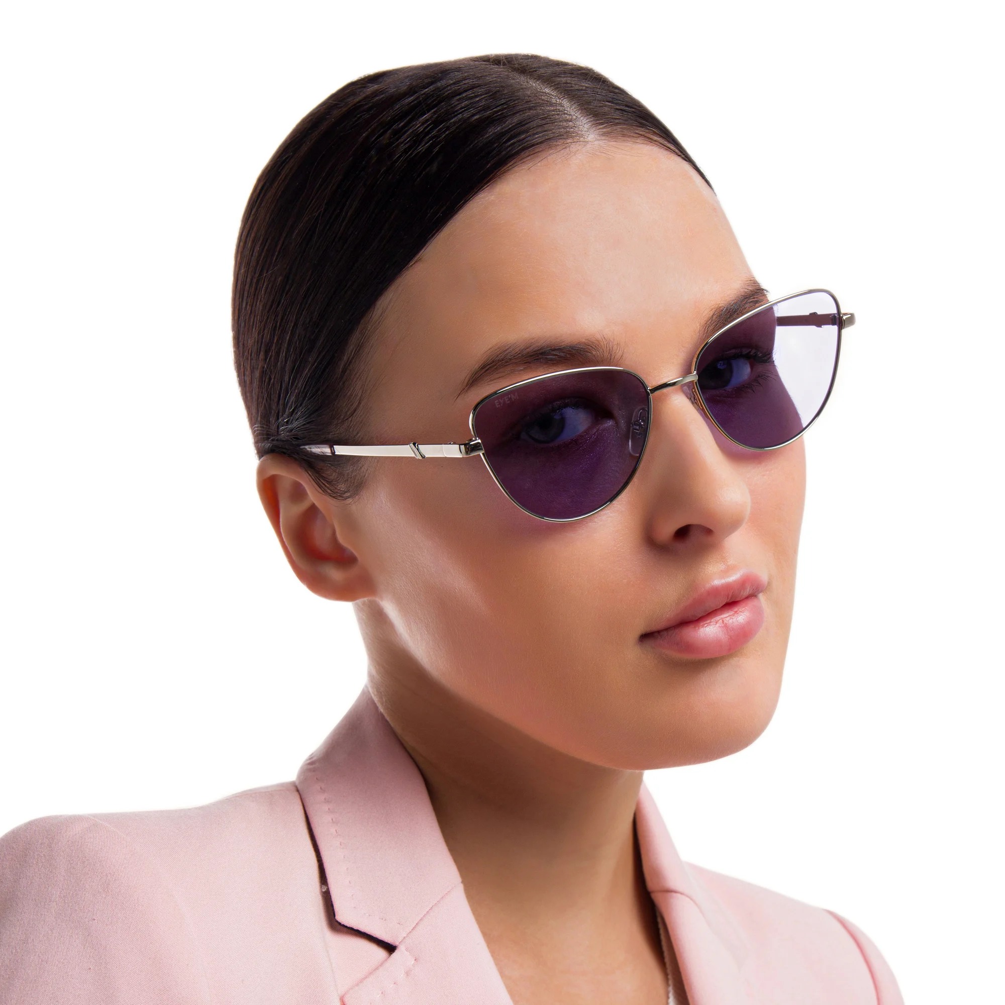 Shop EYE'M Cat Eye Sunglasses in Gold online.