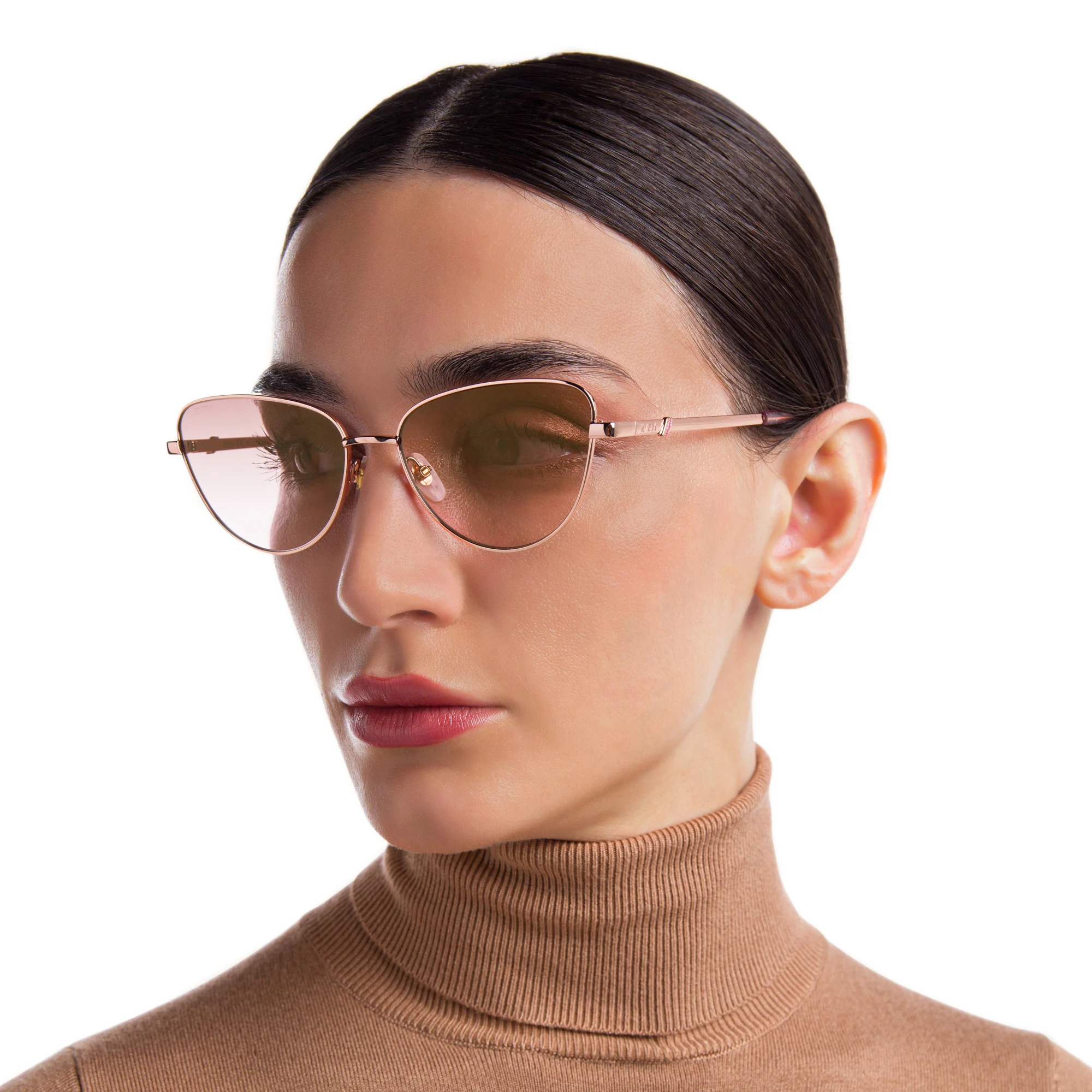 Shop EYE'M Cat Eye Sunglasses in Gold online.