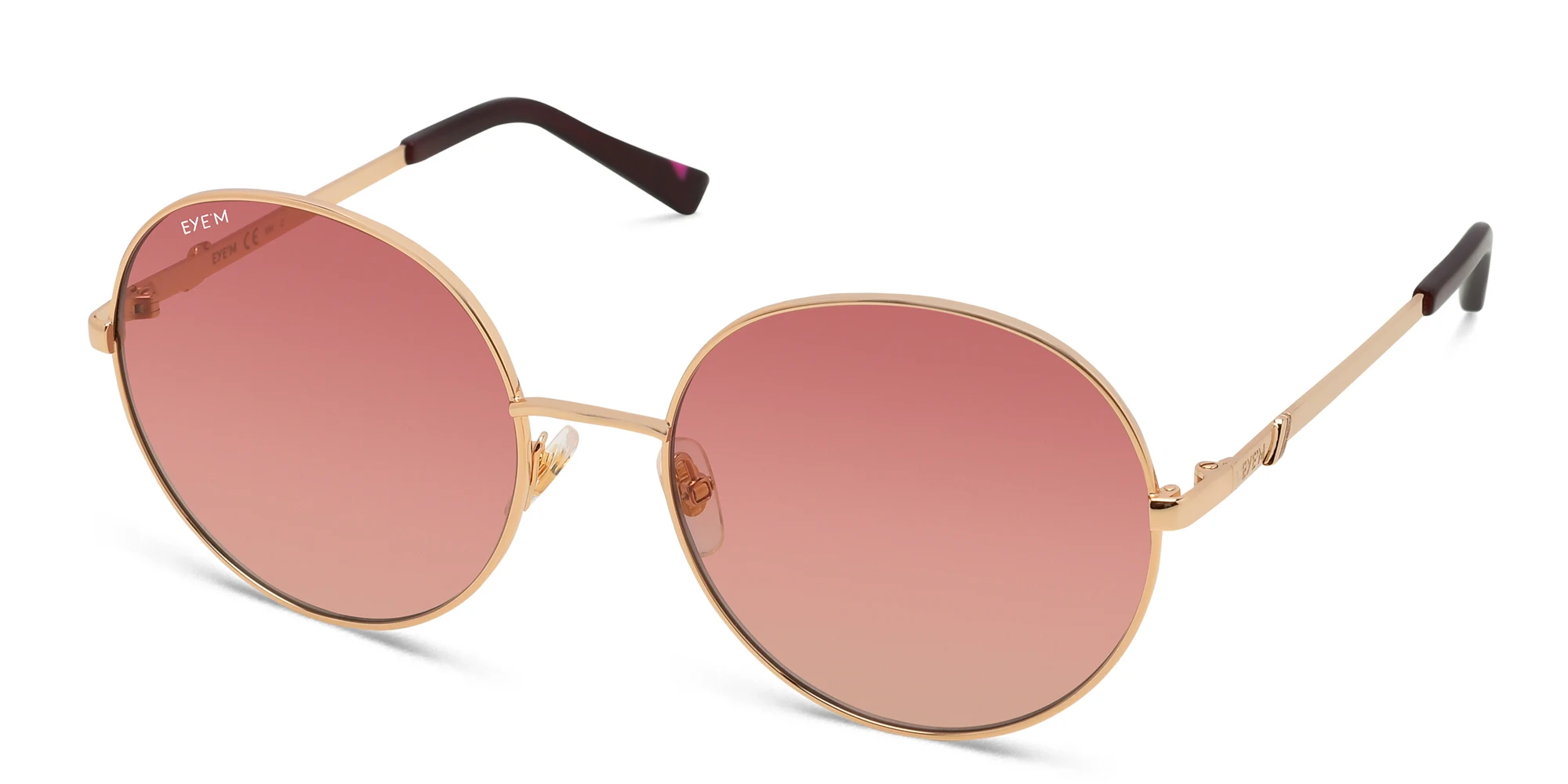 Shop EYE'M Round Sunglasses in Gold online.